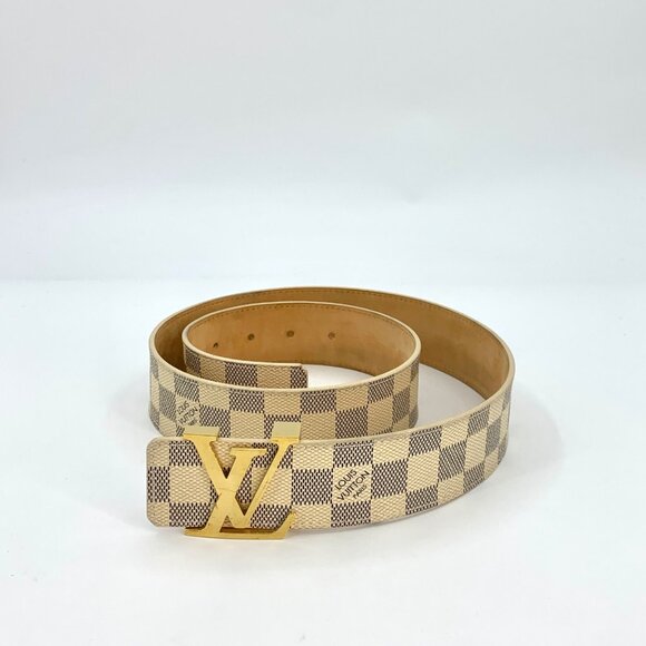 Louis Vuitton Color-Block Logo Buckle Checkered Pattern Leather Belt - Picture 3 of 9